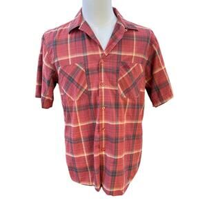 Hobie Plaid Short Sleeve Button Down Shirt Men's Size Medium M